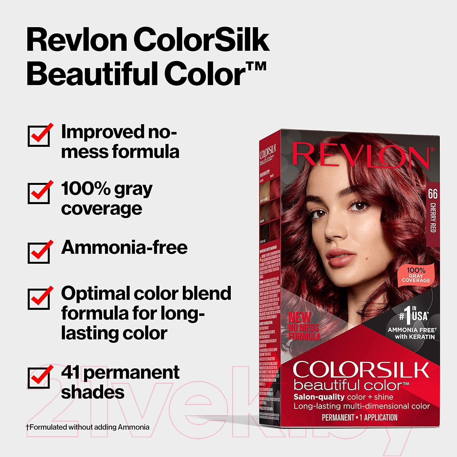 Крем-краска для волос Revlon Professional Colorsilk 66 (130мл, вишневый красный) — фото 3