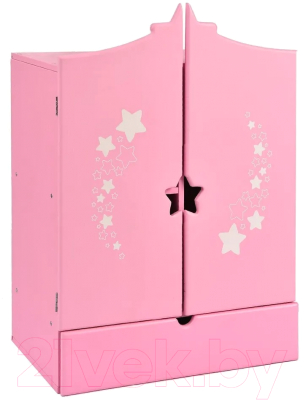 Аксессуар для куклы Leader Toys Diamond Star Шкаф c дизайнерским звездным принтом / 74219 (розовый)