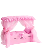 Аксессуар для куклы Leader Toys Diamond Princes Кроватка c царским балдахином / 72219 (розовый) - 