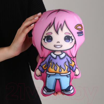Подушка-игрушка Mni Mnu Девочка с розовыми волосами / 9901986