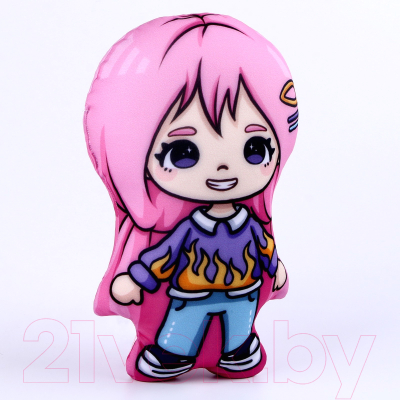 Подушка-игрушка Mni Mnu Девочка с розовыми волосами / 9901986