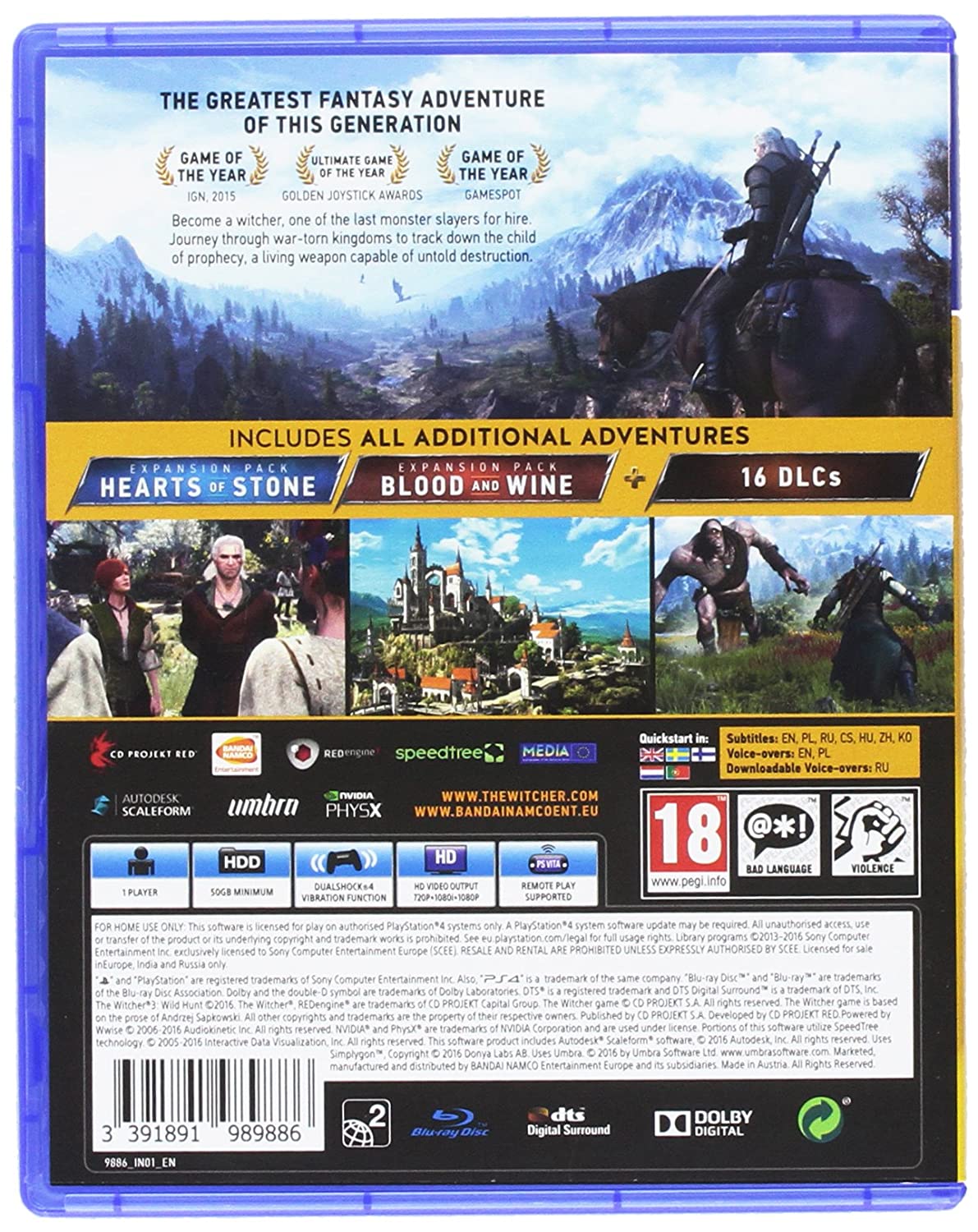 Игра для игровой консоли PlayStation 4 The Witcher 3: Wild Hunt. Goty Edition