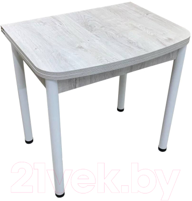Обеденный стол Анмикс Раскладной ИП 01-440000 (ЛДСП, дуб монтерей/белые опоры)