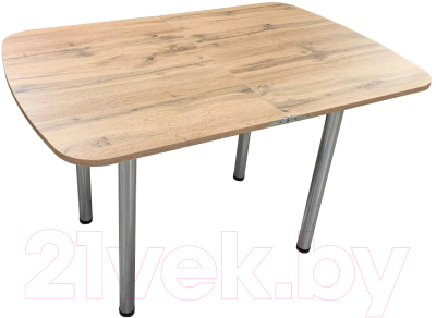 Обеденный стол Анмикс Раскладной ИП 01-440000 (ЛДСП, дуб вотан/металлические опоры)