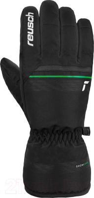 Перчатки лыжные Reusch Snow King / 6201198-7716 (р-р 8.5, Black/Neon Green)