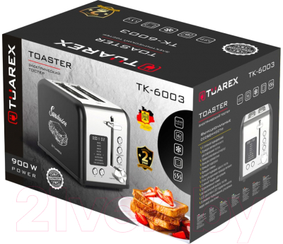 Тостер Tuarex TK-6003 (черный/стальной)