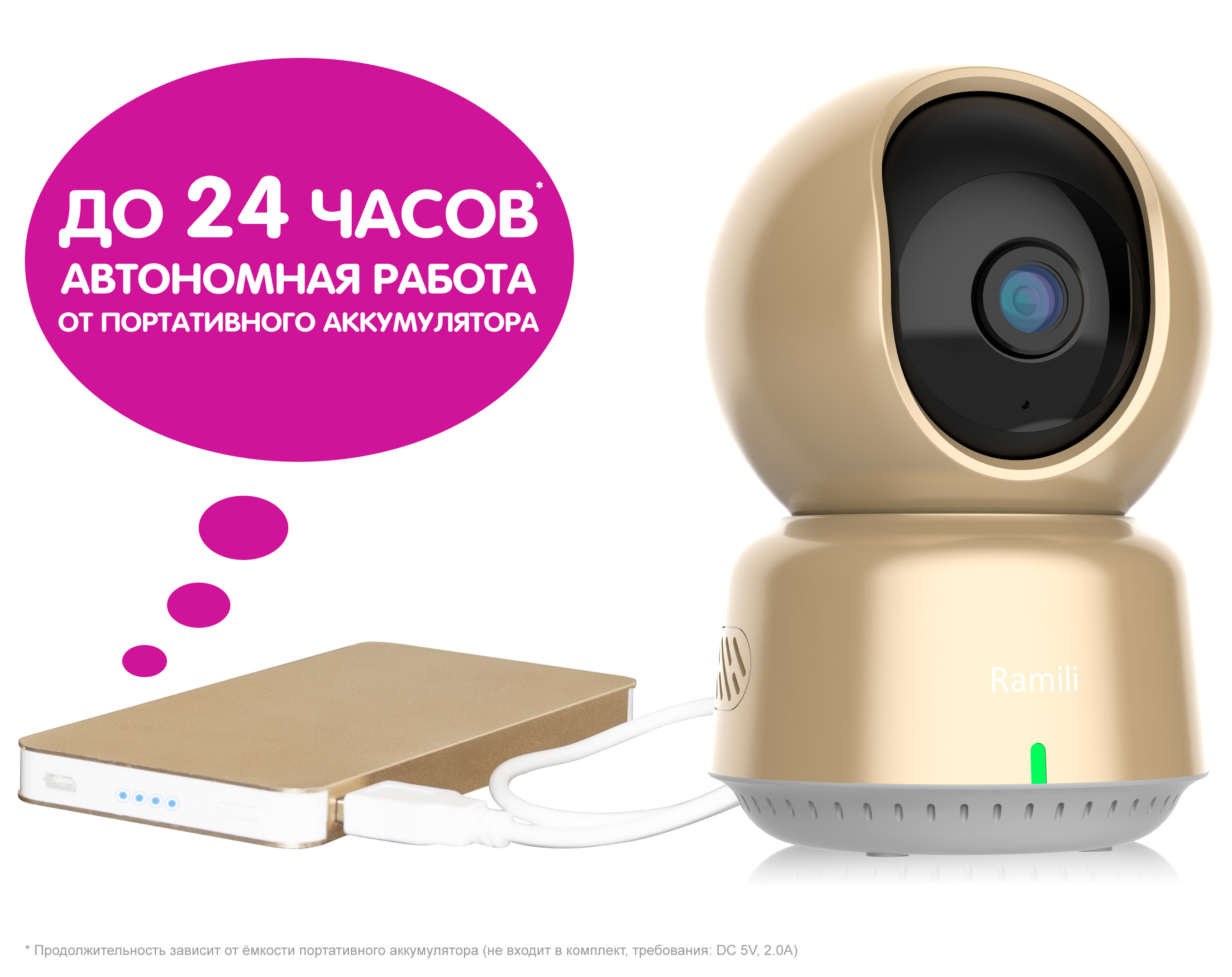 Видеоняня Ramili Baby Wi-Fi Full HD RV1600C