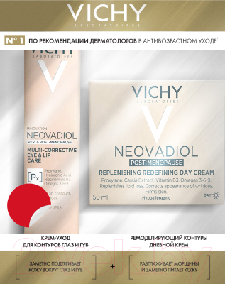 Набор косметики для лица Vichy Neovadiol Крем Дневной 50мл+Крем для век в период менопаузы 15мл