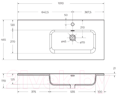 Умывальник BelBagno BB1000ETL-R