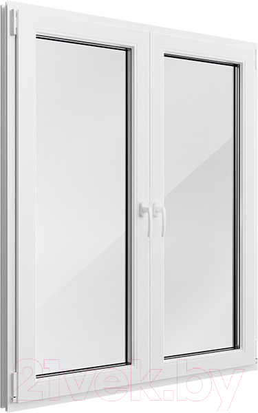 Окно ПВХ Rehau Futuruss Двухстворчатое 2 Поворотно-откидные створки 2 стекла (1100x1100x60)