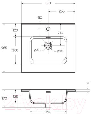 Изображение товара Умывальник BelBagno BB500ETL