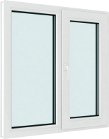 Окно ПВХ Rehau Futuruss Двухстворчатое Поворотно-откидное правое 3 стекла (1200x1200x70) -