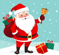 Набор алмазной вышивки РЫЖИЙ КОТ Санта Клаус с подарками / НД-5849 - 