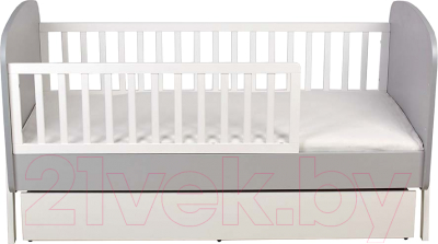 Детская кроватка Polini Kids Mirum 2010 c ящиком / 0003150-151 (серый/белый)