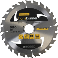 Пильный диск Hanskonner H9022-190-30-24T - 