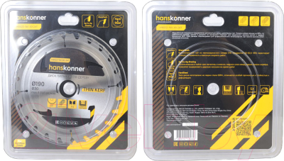 Пильный диск Hanskonner H9022-190-30-24T