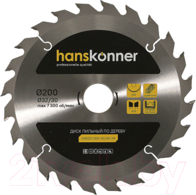 Пильный диск Hanskonner H9022-200-32/30-24
