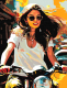 Картина по номерам Red Panda Девушка на мотоцикле p55023 - 