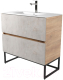 Тумба под умывальник Дабер 012 WeltWasser Deilbach 7517-70 / Т12.7W.2.7 (дуб канзас коричневый/бетон чикаго) -