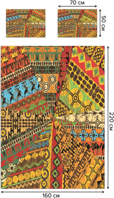 Набор текстиля для спальни Ambesonne Этнические рисунки 160x220 / bcsl_36531
