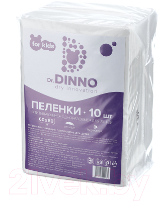 Набор пеленок одноразовых детских Dr.Dinno Впитывающие 60x60 (10шт)