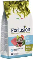 Сухой корм для собак Exclusion Monoprotein Tuna Noble Grain щенков мелких пород / NGPTS05 (500г) - 