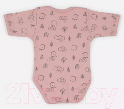 Набор боди для малышей MOWbaby Birds с коротким рукавом / 6282 (розовый, р.68)