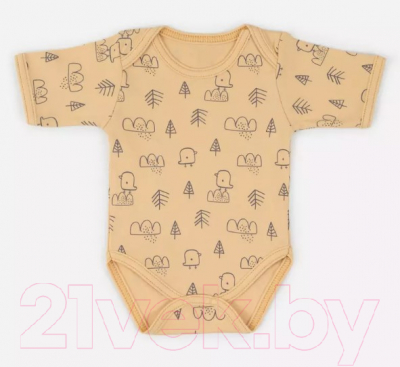 Набор боди для малышей MOWbaby Birds с коротким рукавом / 6282 (желтый, р.62)