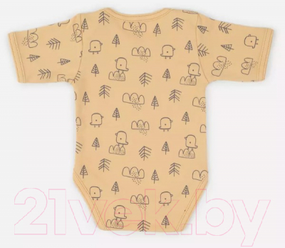 Набор боди для малышей MOWbaby Birds с коротким рукавом / 6282 (желтый, р.62)