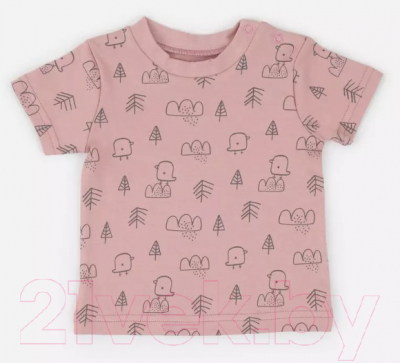 Комплект одежды для малышей MOWbaby Birds / 2-82 (розовый, р.74)