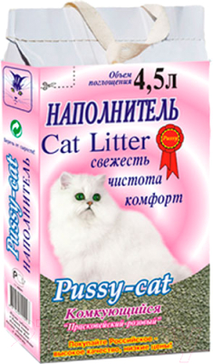 Наполнитель для туалета Pussy-cat Комкующийся Прасковейский розовый (4.5л/2.8кг)