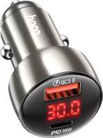 Адаптер питания автомобильный Hoco Z50 (металлик) - 