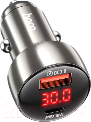 Адаптер питания автомобильный Hoco Z50 (металлик)
