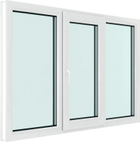 

Окно ПВХ, Futuruss 3 части Поворотно-откидная центральная створка 2 стекла