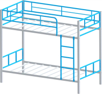 Двухъярусная кровать Формула мебели Севилья-2.01 / С2/6 (серый/голубой) - 