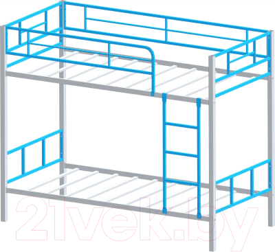 Двухъярусная кровать Формула мебели Севилья-2.01 / С2/6 (серый/голубой)