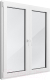 Окно ПВХ Rehau Futuruss Двухстворчатое 2 Поворотно-откидные створки 3 стекла (1450x1450x70) - 