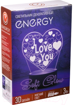 Ночник Energy 3D Сердце с надписью I Love You EN-NL 23 / 106254