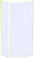 Душевой уголок Benetto BEN-701_GD_C 100x100 (прозрачное стекло/золотистый) - 