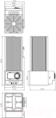 Обогреватель на DIN-рейку КС NTL 500-22S / 860389 (вентилятор, выключатель)
