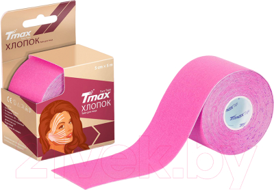 Кинезио тейп Tmax Beauty Tape (5м, хлопок/розовый)