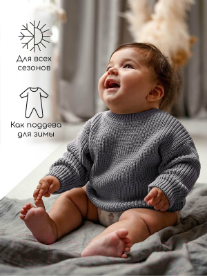 Джемпер для малышей Amarobaby Pure Love Buddy / AB-OD23-PLB26/11-80 (серый, р. 80)