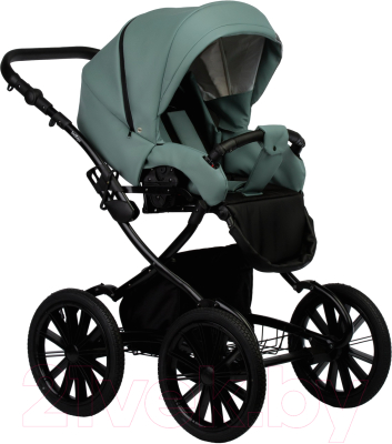 Детская универсальная коляска INDIGO Aveo Eco Plus 14 2 в 1 (Ae 01, шалфей/кожа)