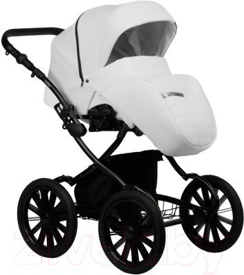 Детская универсальная коляска INDIGO Aveo Eco Plus 14 2 в 1 (Ae 04, белый/кожа)