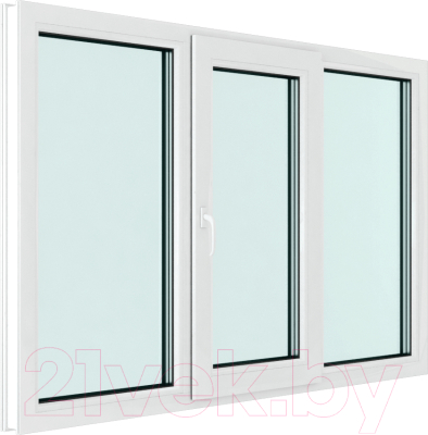 Изображение товара Окно ПВХ Rehau Futuruss 3 части Поворотно-откидная центральная створка 3 стекла (1300x2000x70)