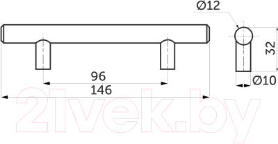 Ручка для мебели AKS Релинговая 96/146 (матовый хром)