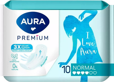 Прокладки гигиенические Aura Premium Normal (10шт) - 