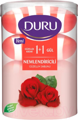 Набор мыла Duru 1+1 Крем-мыло Увлажняющий крем и роза (4x100г)