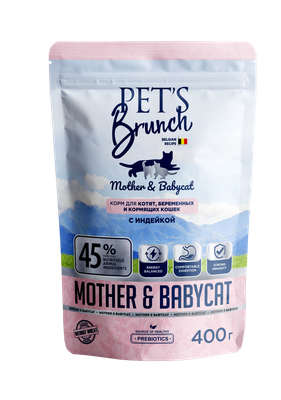 Сухой корм для кошек Pet's Brunch Для котят, беременных и кормящих кошек с индейкой
