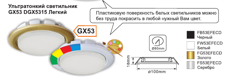 Точечный светильник Ecola FS53EFECD — фото 2